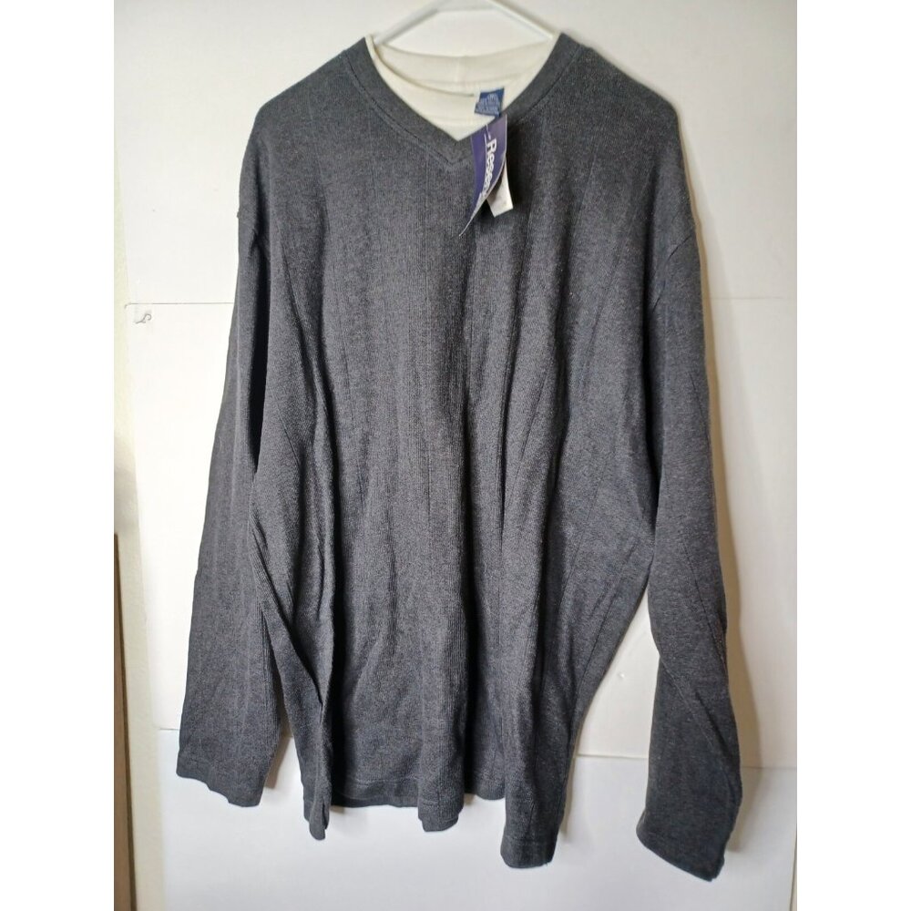 Reservoir World Wide Sweater Mens XL Charcoal Heather Long Sleeve NEW